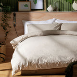 Habitat Seersucker Plain Taupe Bedding Set - Kingsize