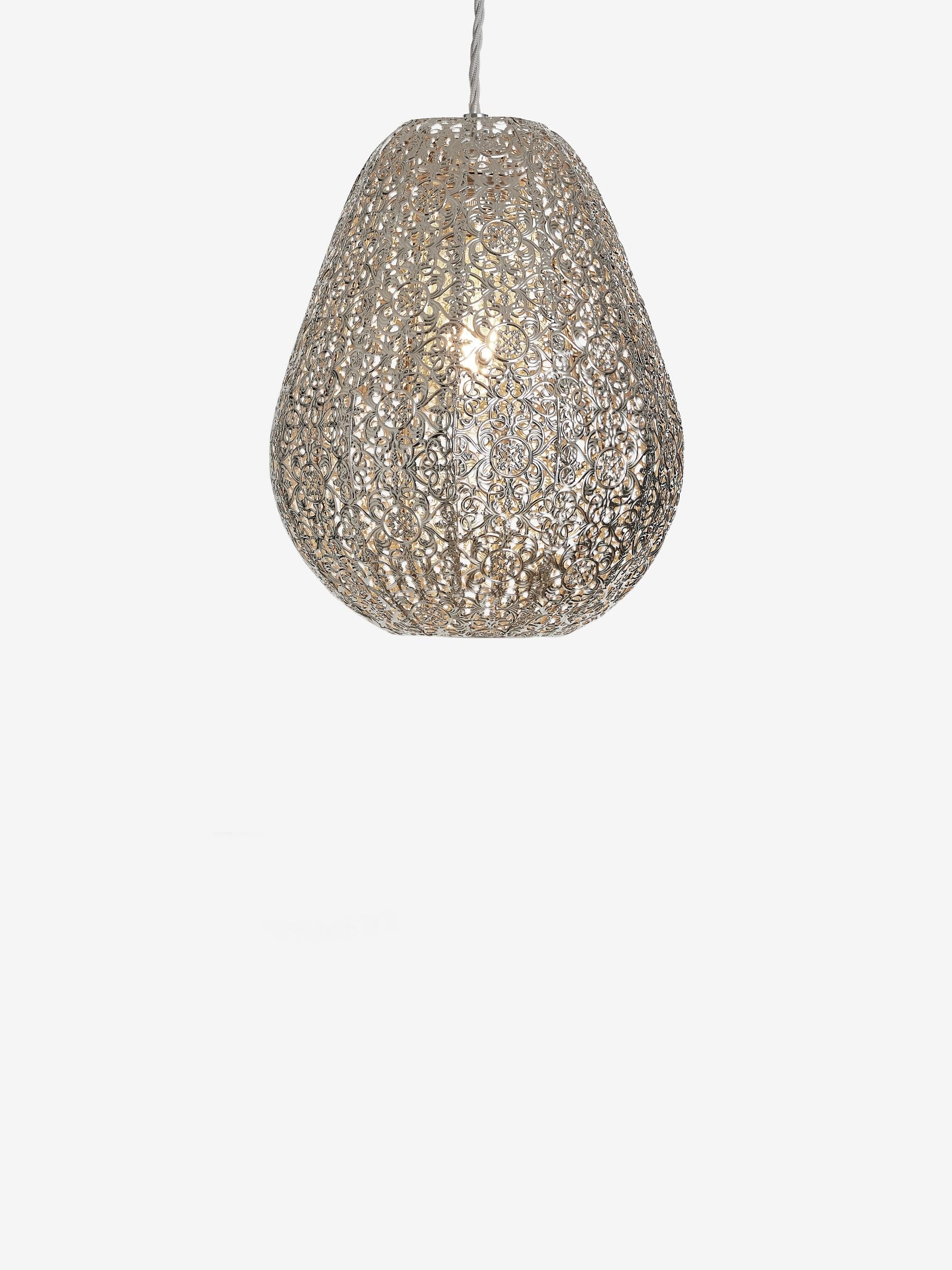 Oriana Easy Fit pendant lamp shade polished nickel (British brand)