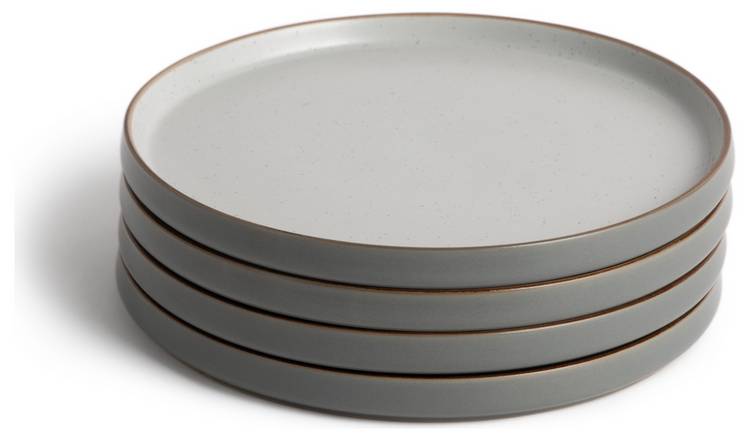 Habitat Speckle Set of 4 Side Plate - Grey