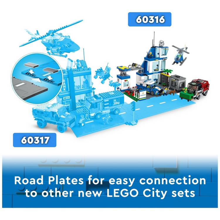LEGO Police Station bin lorry helicopter toy 668 pieces - British product