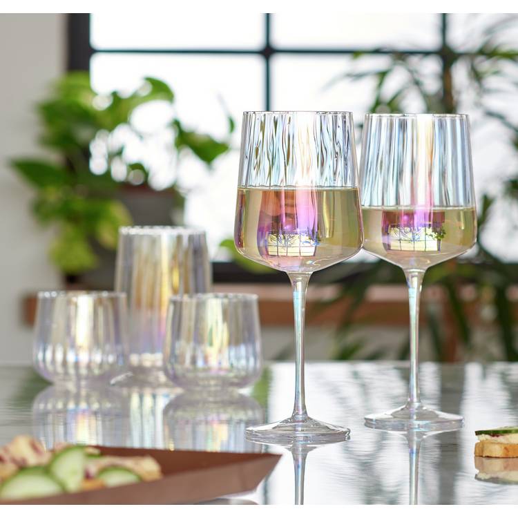 Habitat iridescent flute wine glasses set of 4, imported from the UK