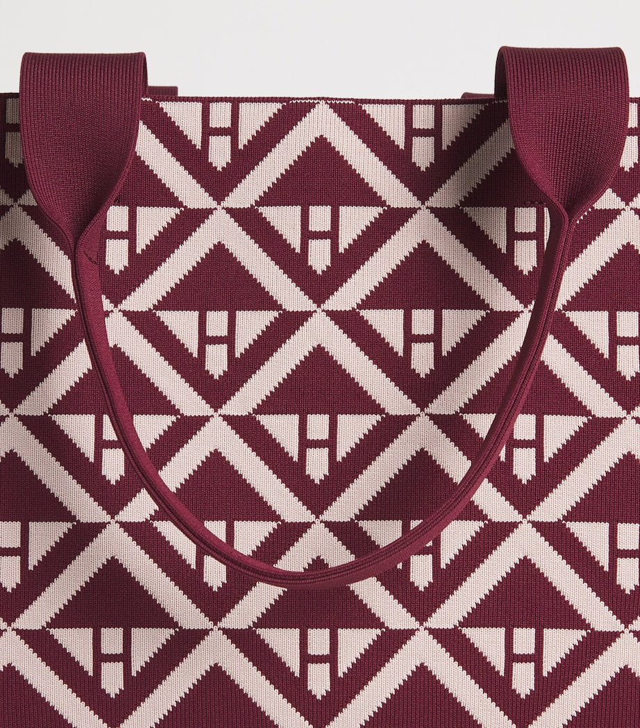 Harrods geometric tote bag, 100% cotton, UK version