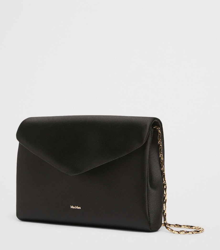 Max Mara satin clutch bag with chain strap, UK version