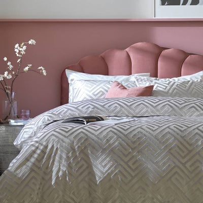 Argos Habitat Geo Velvet Silver Bedding Set - Single- Buy online at McGrocer