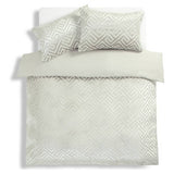 Habitat Geo Velvet Silver bedding set single (British brand)