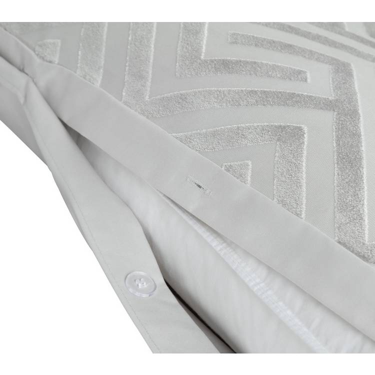 Habitat Geo Velvet Silver bedding set single (British brand)