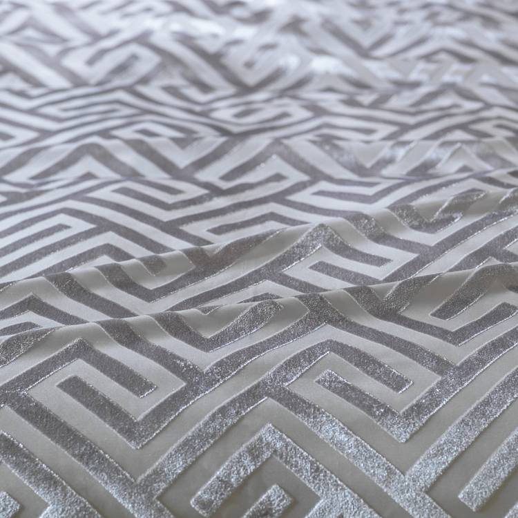 Habitat Geo Velvet Silver bedding set single (British brand)