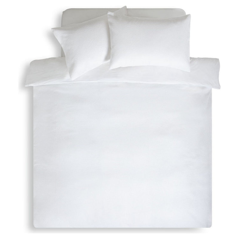 Habitat Cotton Waffle Plain White Bedding Set - Kingsize