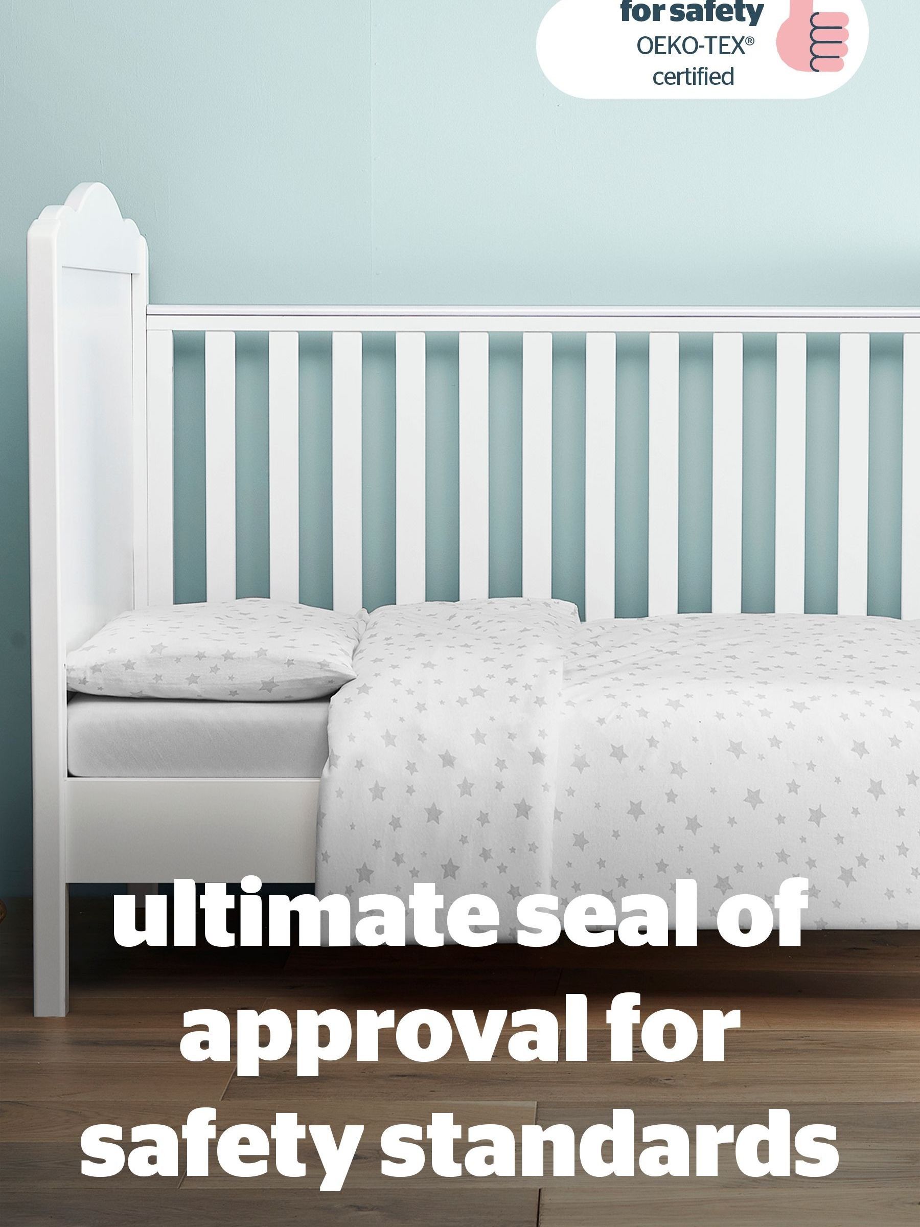 Silentnight Grey Star cot bed duvet set 120cm x 150cm (British brand)