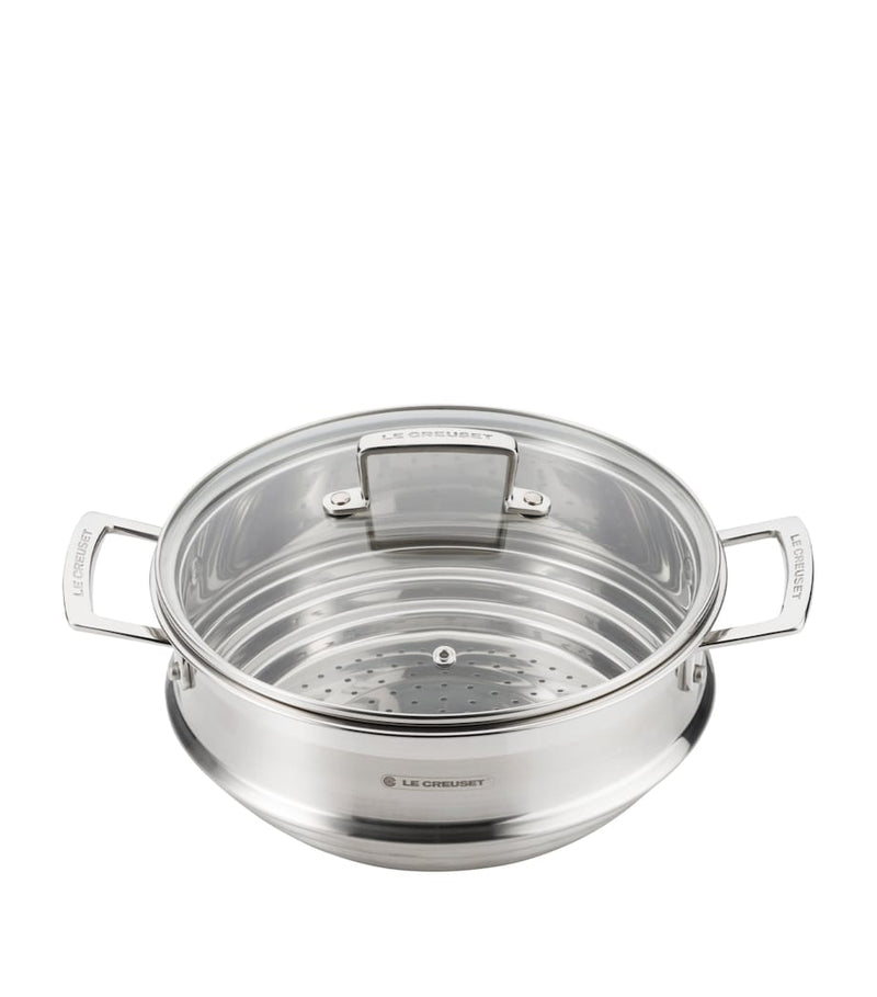 Le Creuset 3-ply stainless steel sauté multi-steamer 24cm (British brand)