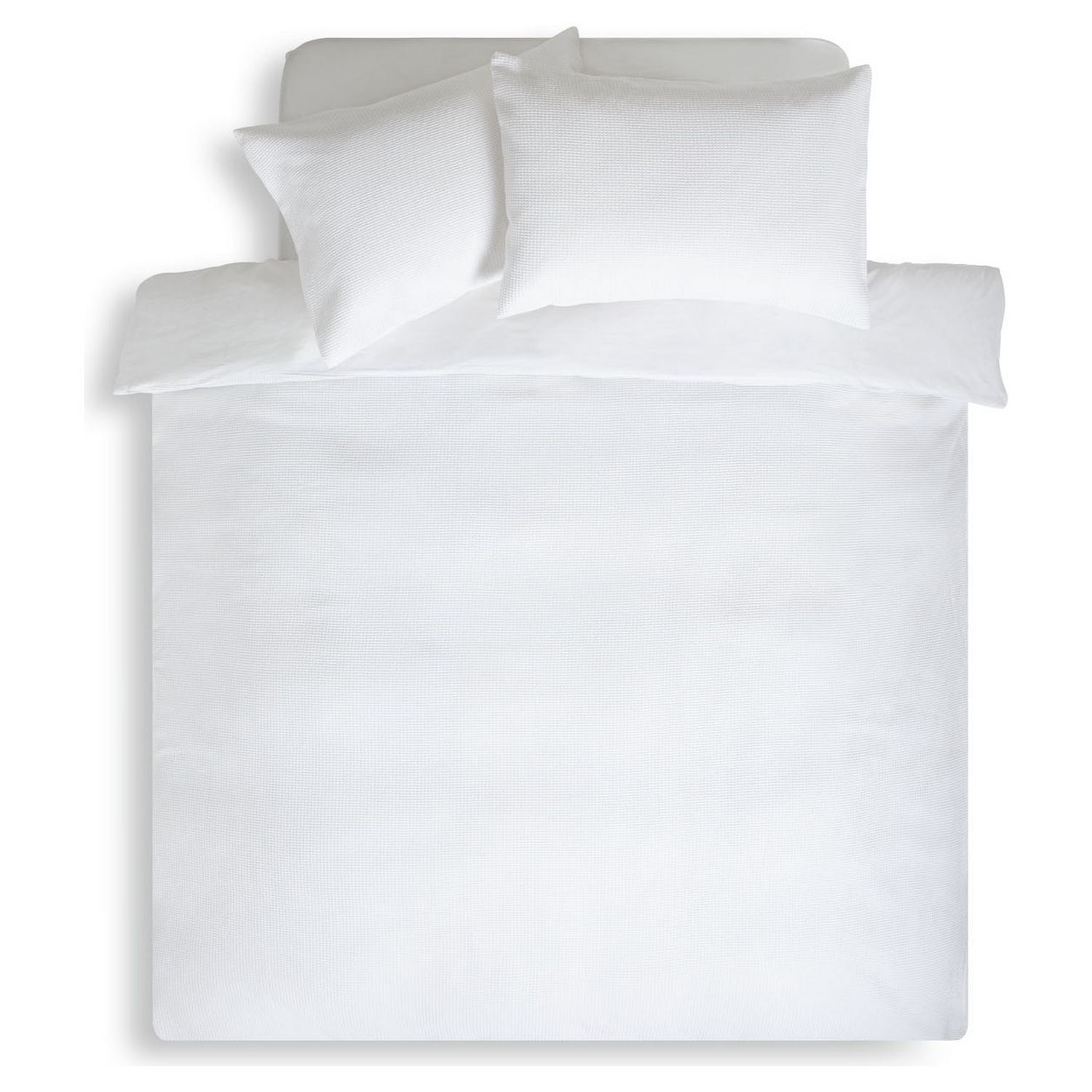 Habitat Cotton Waffle Plain White Bedding Set - Double