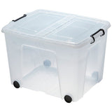 Strata 75L wheeled clear storage box with lid - British product