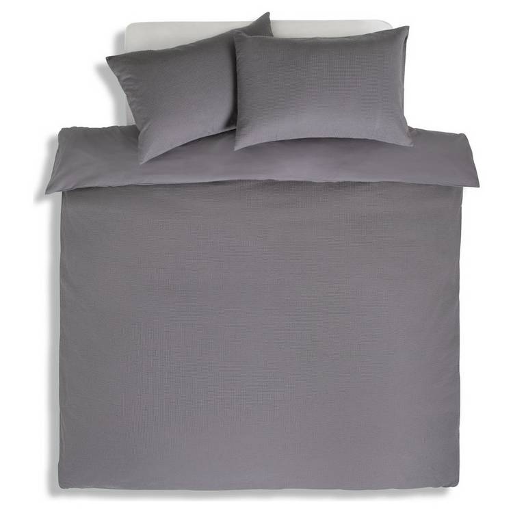 Habitat cotton waffle charcoal bedding set single - British product