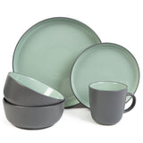 Habitat two tone mint green and grey dinner set 16 piece, UK version
