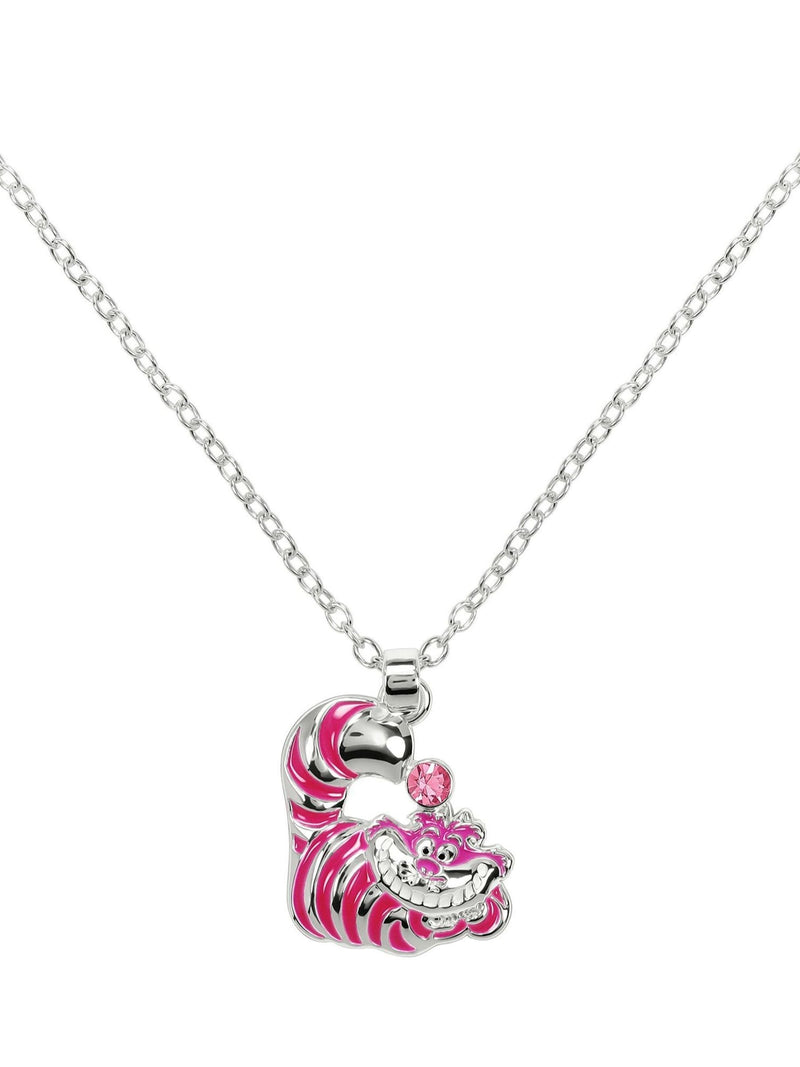Peers Hardy silver tone Cheshire Cat pendant necklace with pink stone - British product