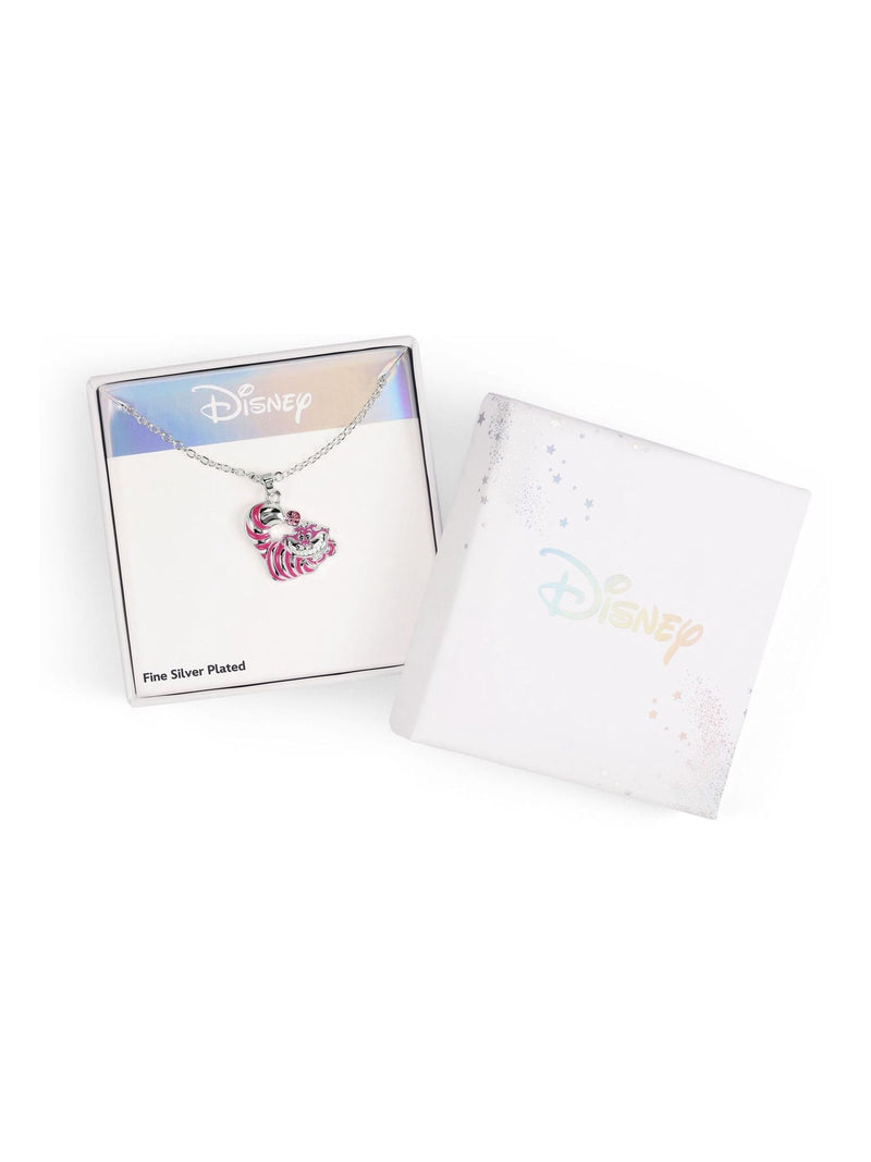Peers Hardy silver tone Cheshire Cat pendant necklace with pink stone - British product