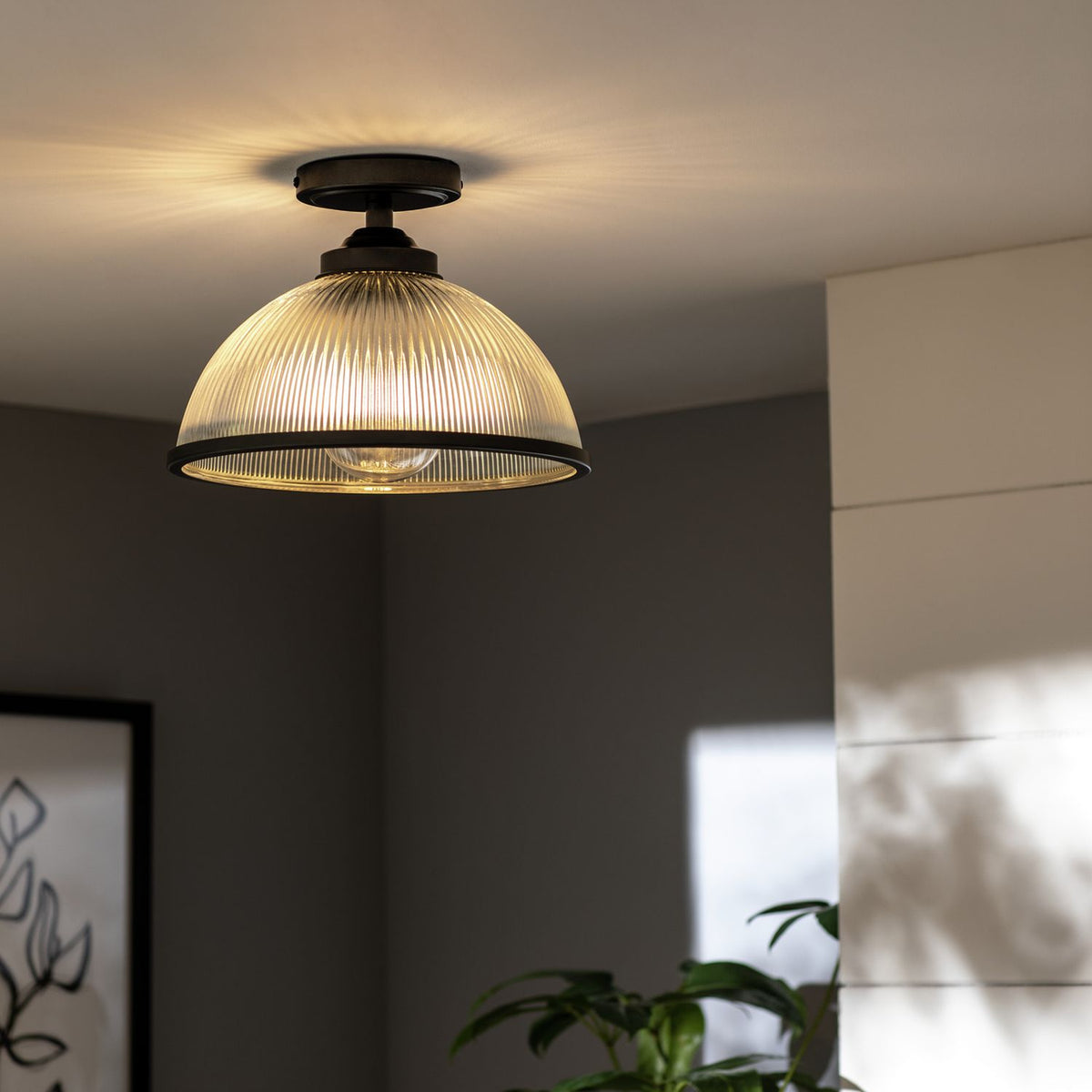 Argos Home Eumee flush ceiling light gunmetal 30cm, imported from the UK