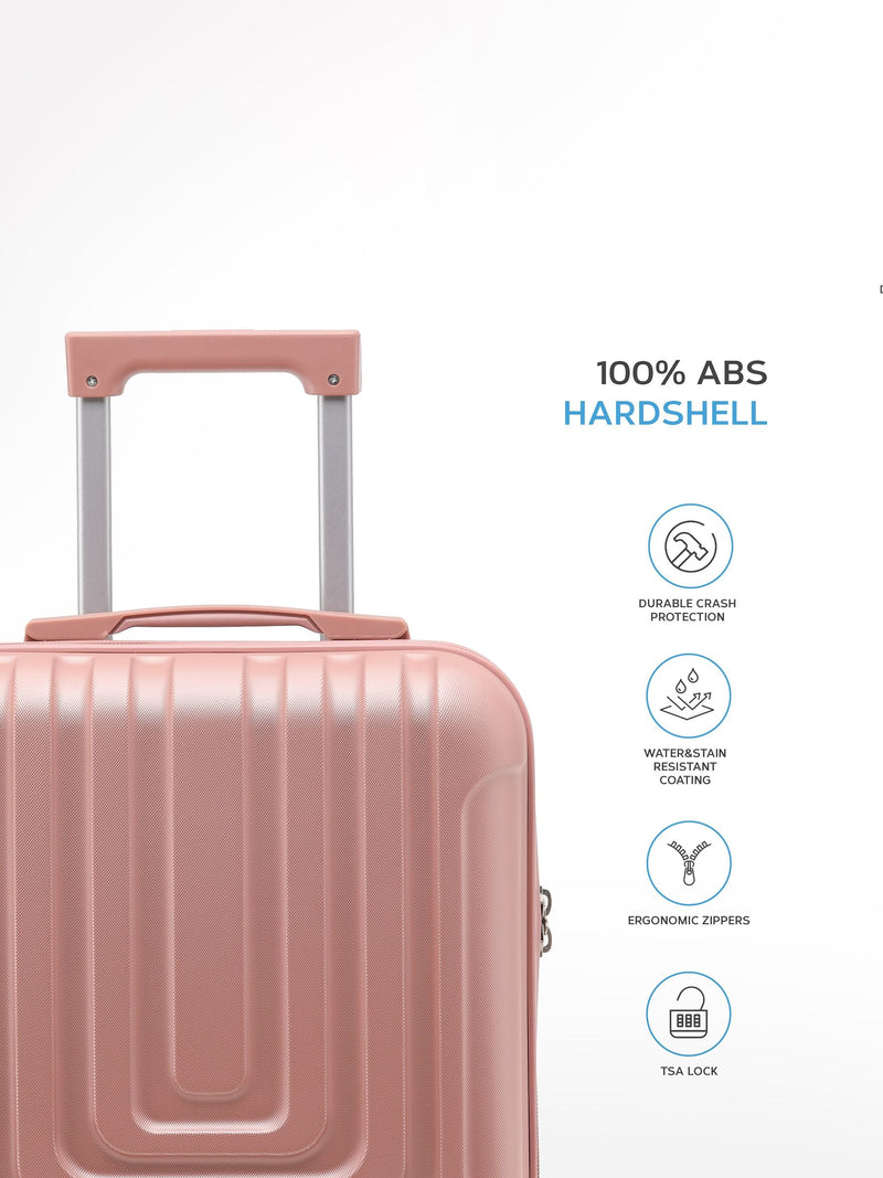 Flight Knight Rose Gold 45x36x20cm EasyJet Underseat 8 Wheel ABS Hard Case Cabin Carry On Hand Luggage