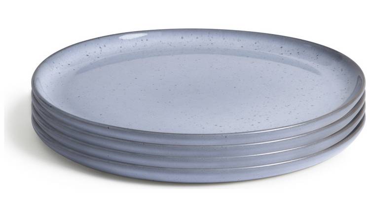 Habitat Evora 4 Piece Stoneware Side Plates - Blue