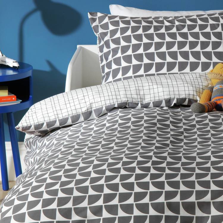 Habitat Kids Bedding Set Monochrome Geo Grey Single (British brand)