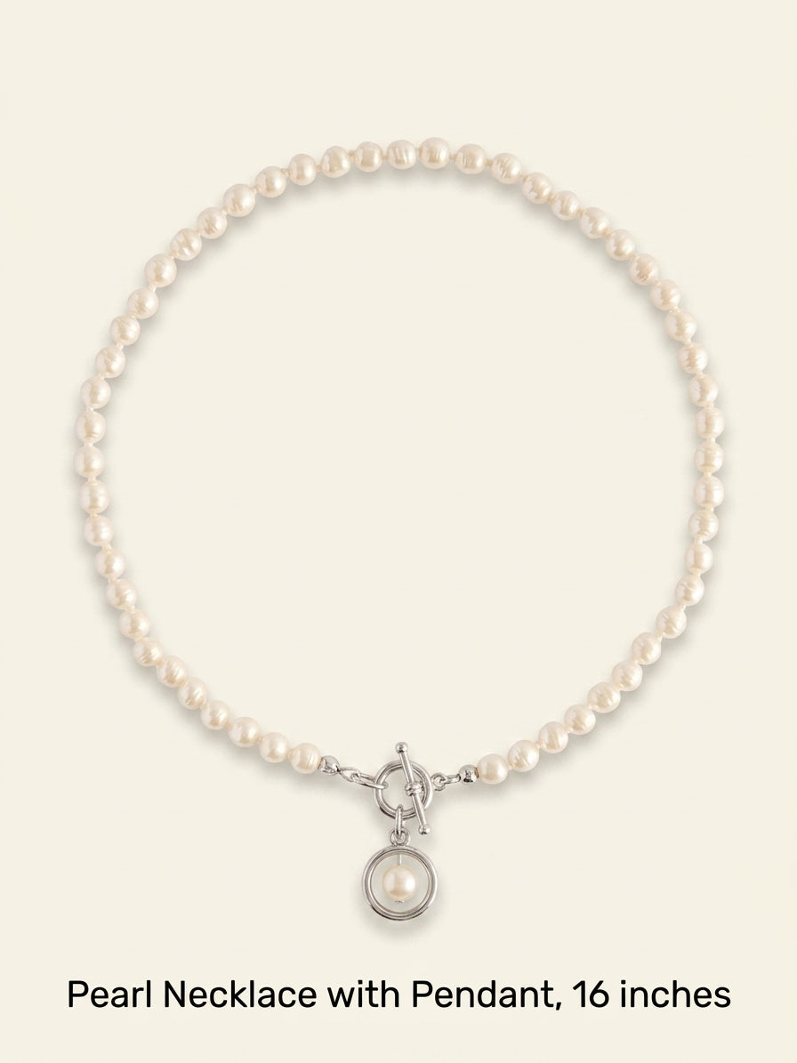 Vivienne Westwood necklace platinum-plated brass faux pearls 39cm, imported from the UK