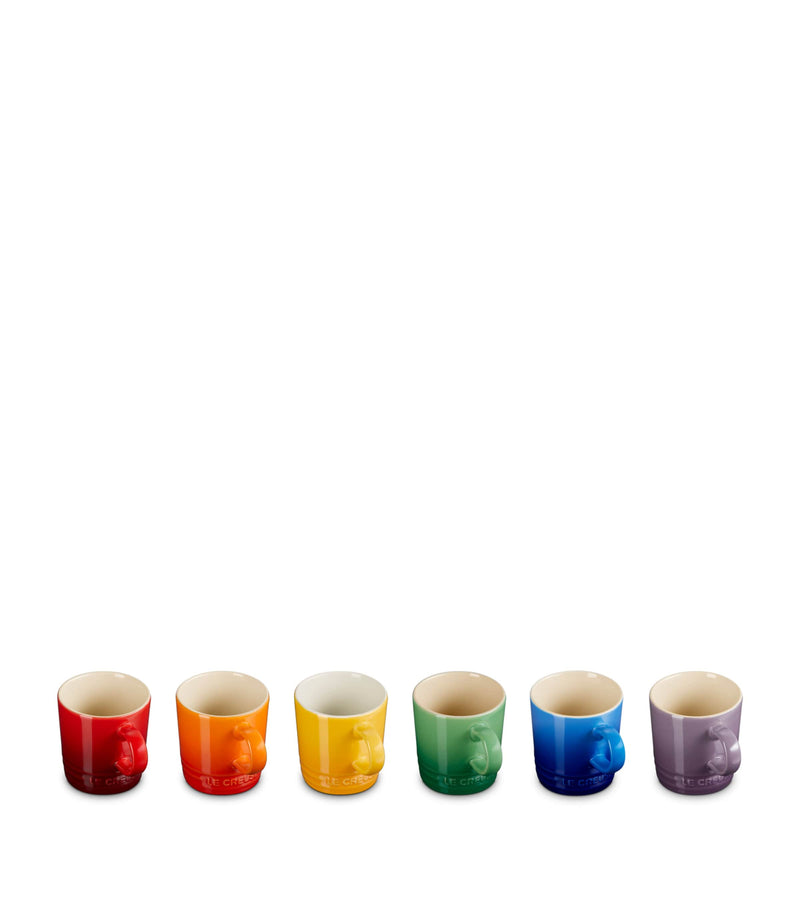 Le Creuset rainbow espresso mugs set of 6, UK version