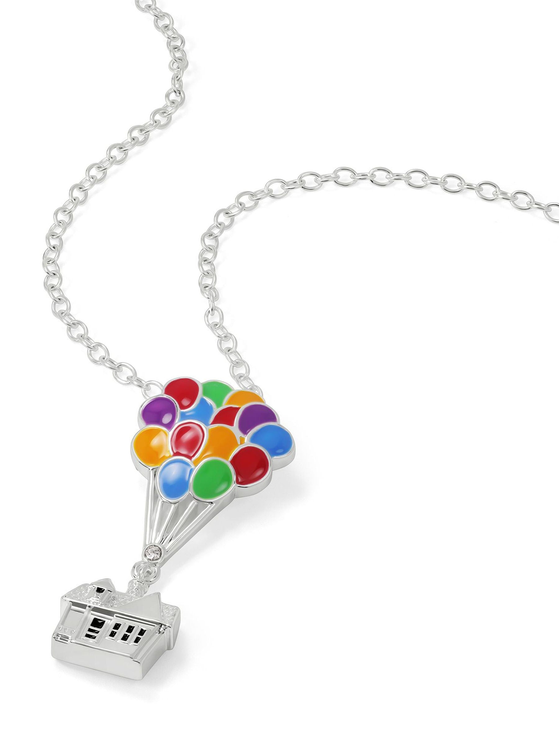 Peers Hardy silver tone Disney Pixar UP balloon house necklace (British brand)