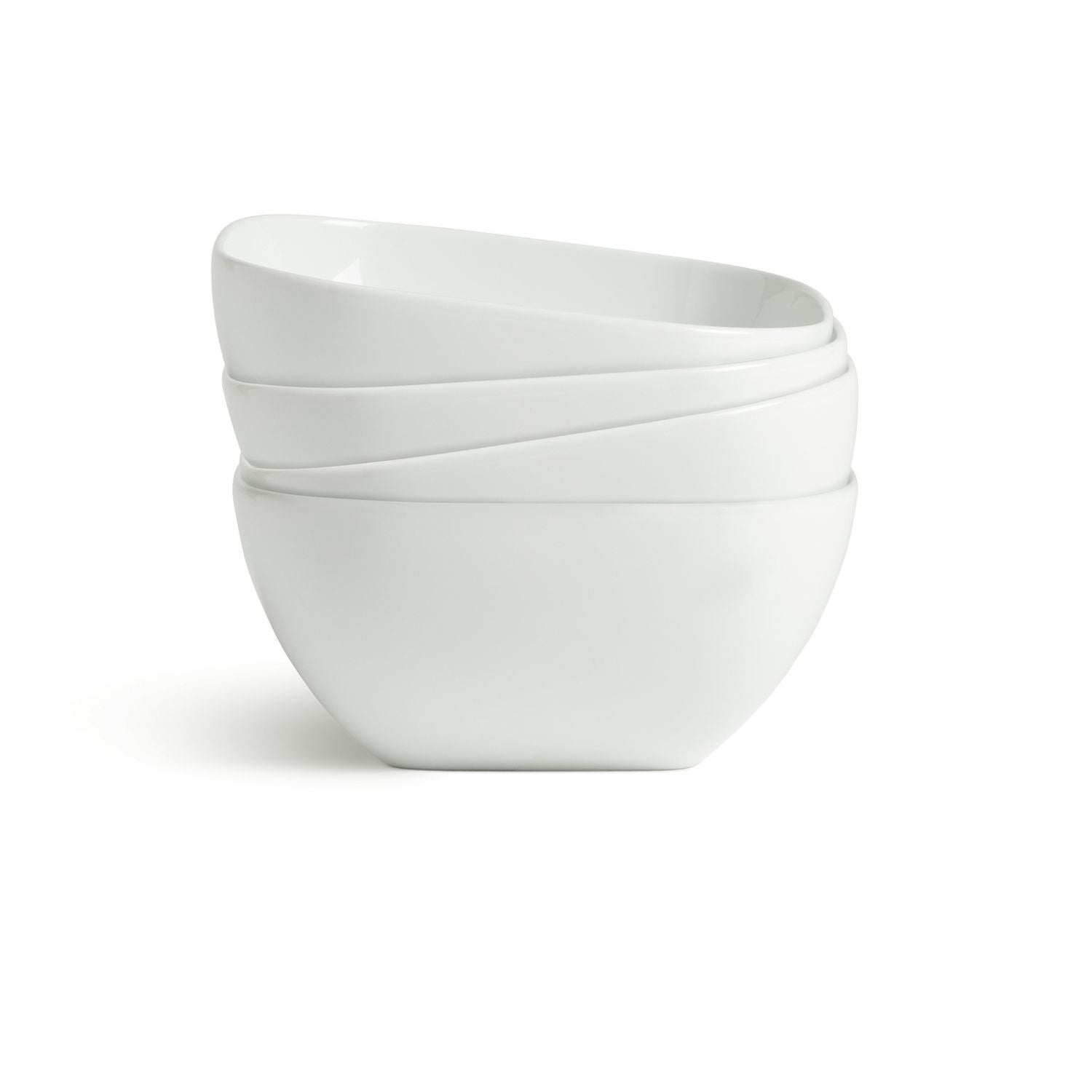 Habitat Riko square cereal bowls white set of 4, imported from the UK