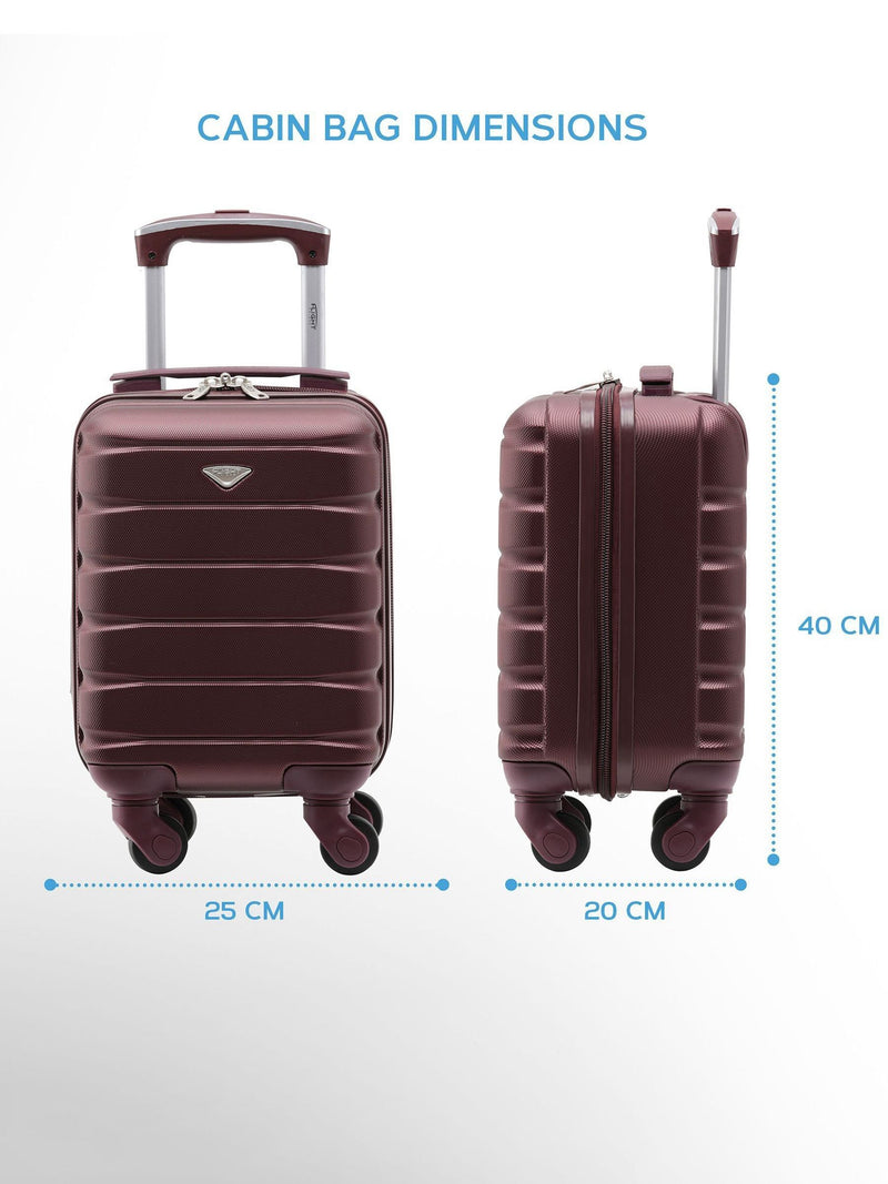 Flight Knight burgundy cabin suitcase 40x20x25cm (British brand)
