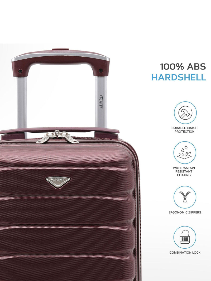 Flight Knight burgundy cabin suitcase 40x20x25cm (British brand)