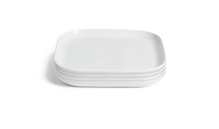 Habitat Riko Square 4 Piece Dinner Plates - White GOODS Argos