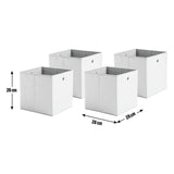 Argos Home woven linen storage boxes set of 4 grey 28cm, imported from the UK