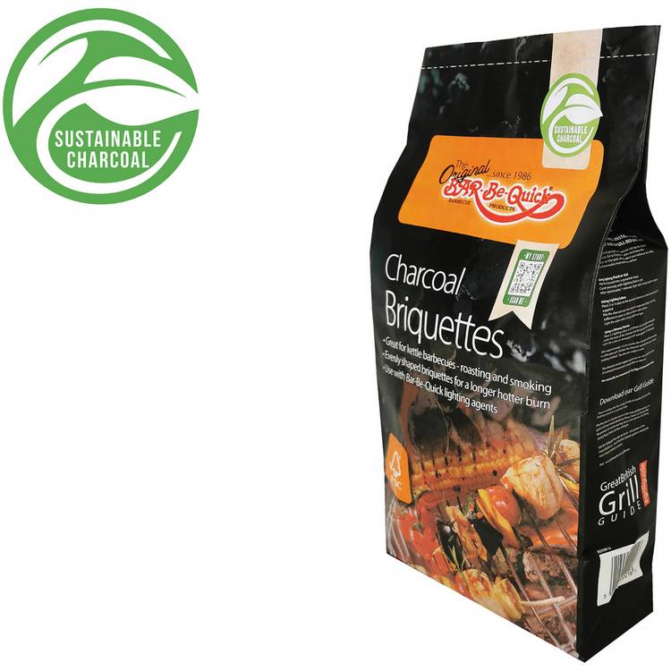 Bar-Be-Quick charcoal briquettes 4kg, imported from the UK