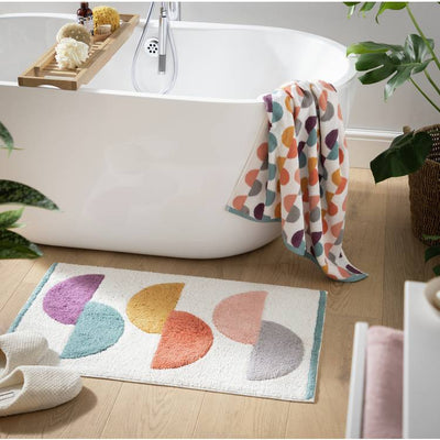Argos Habitat Brights Geo Tufted Cotton Bath Mat White 80cm x 50cm- Buy online at McGrocer