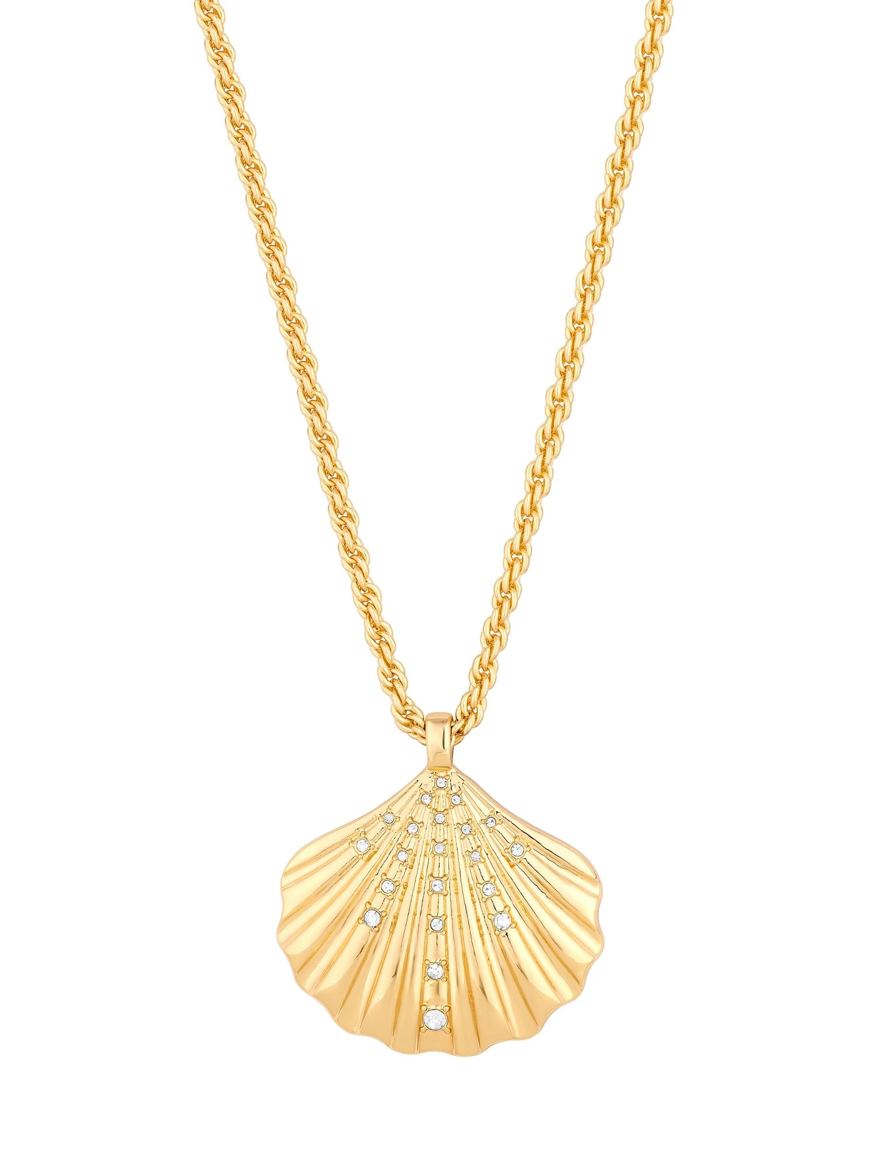 Lipsy gold tone oversized shell necklace, UK version