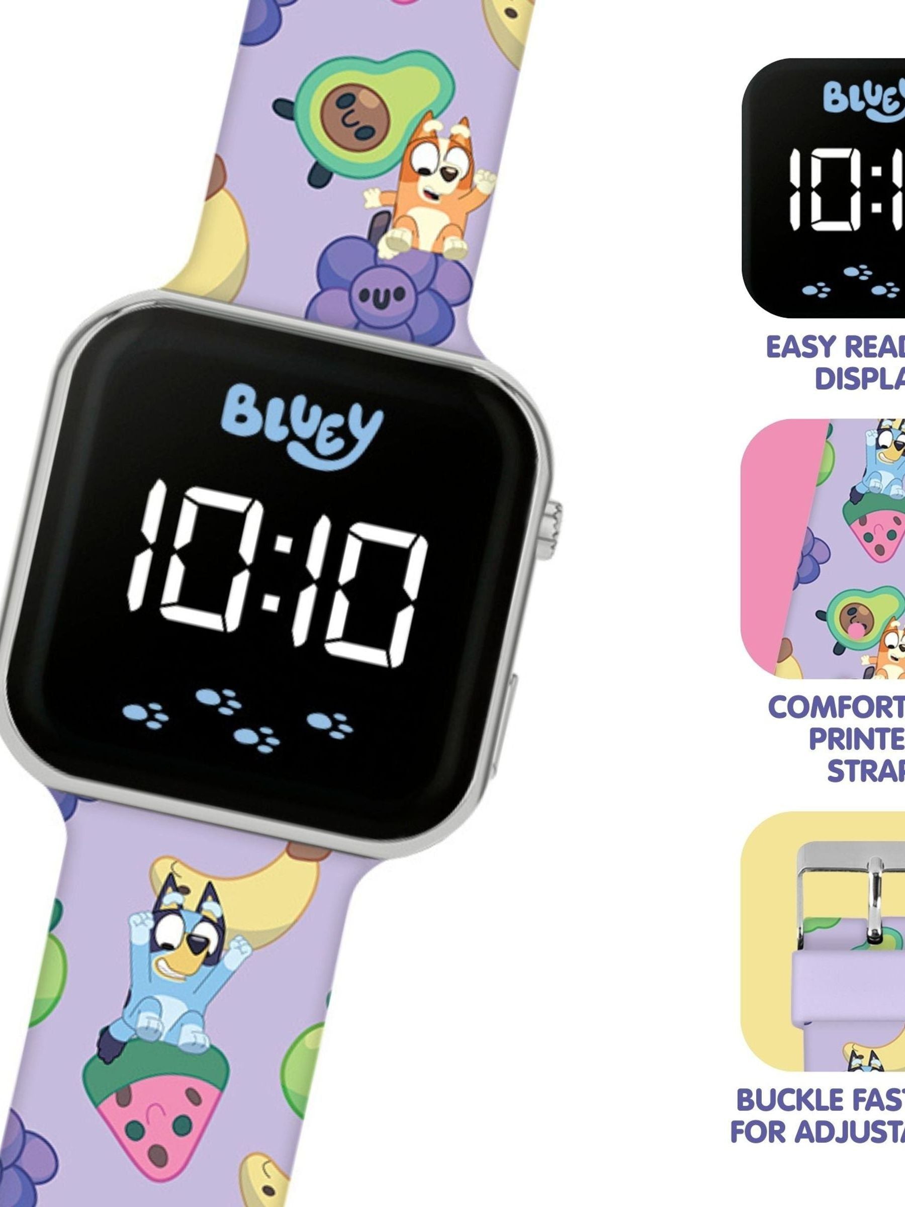 Peers Hardy Bluey children's LED watch with silicone strap, UK version