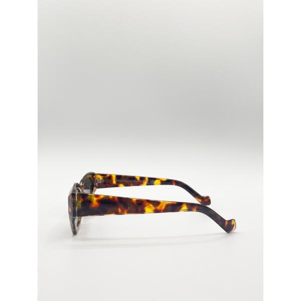 SVNX cat eye sunglasses brown tortoiseshell frame, UK version