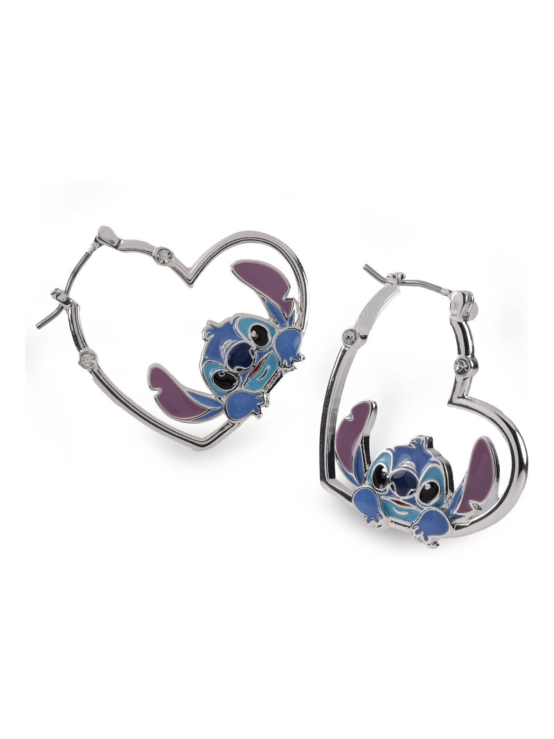 Peers Hardy Stitch love heart hoop earrings silver-plated brass (British brand)