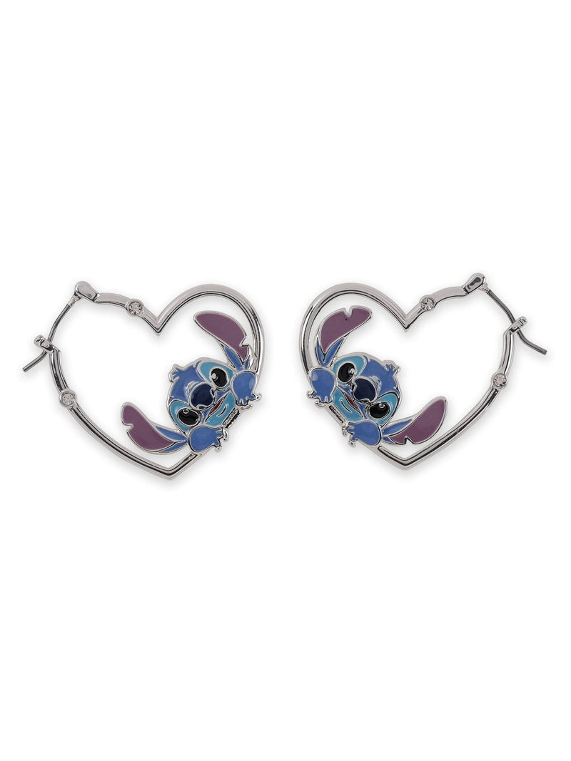 Peers Hardy Stitch love heart hoop earrings silver-plated brass (British brand)