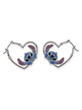 Peers Hardy Stitch love heart hoop earrings silver-plated brass (British brand)