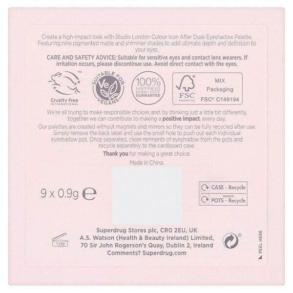 Studio London Colour Icon After Dusk Eyeshadow Palette GOODS Superdrug   