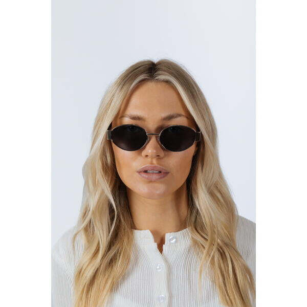 SVNX sunglasses silver grey rounded oval metal frame - British product