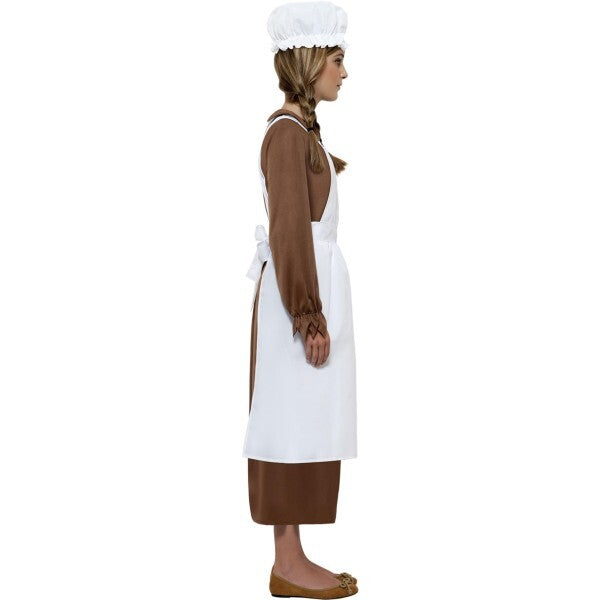 Smiffys Victorian Kit white apron mop cap, UK version