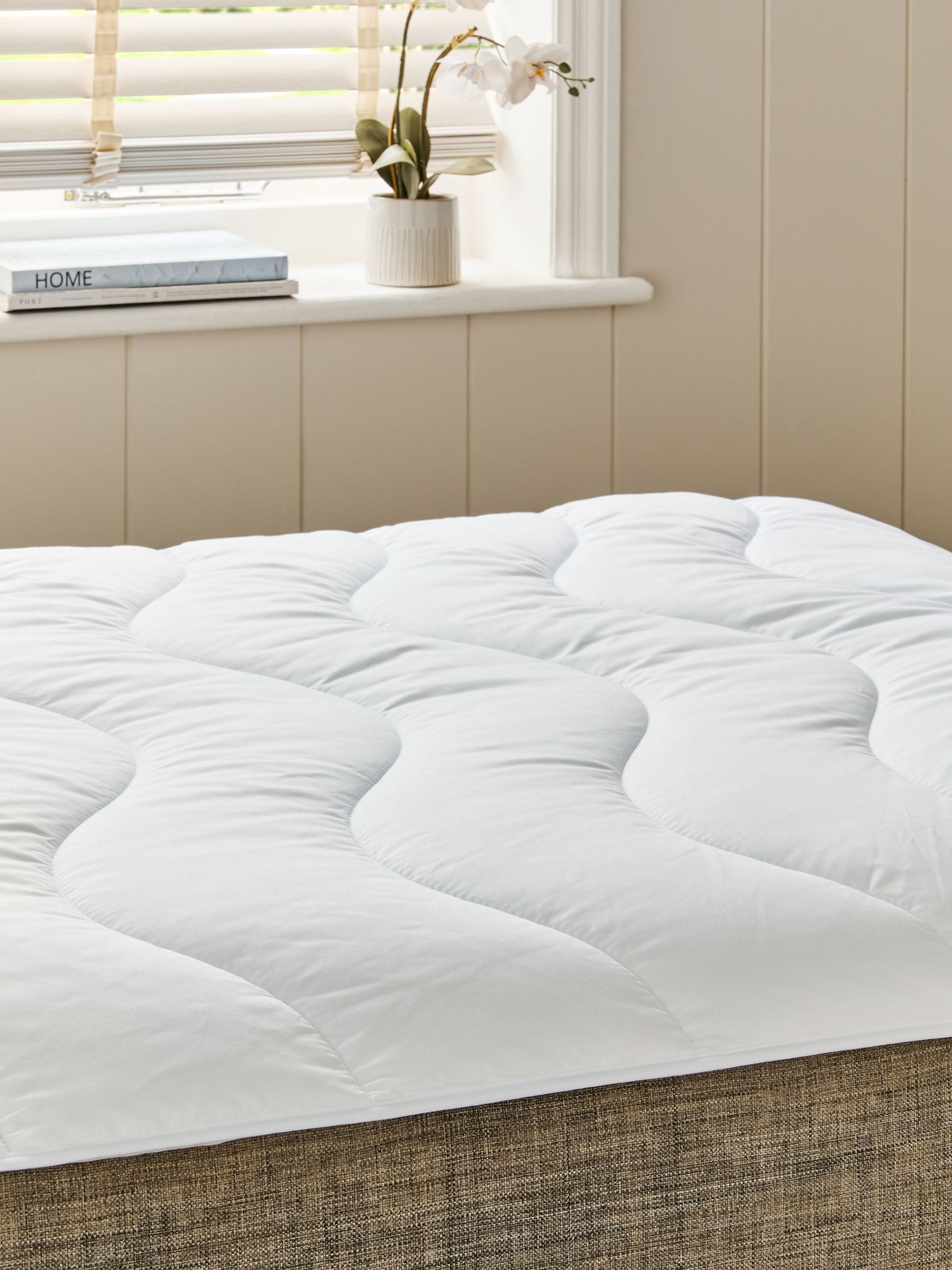 White Temperature Regulating Deep Filled Mattress Protector