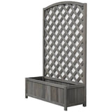 Large lattice wooden planter in grey with 33L capacity, UK version