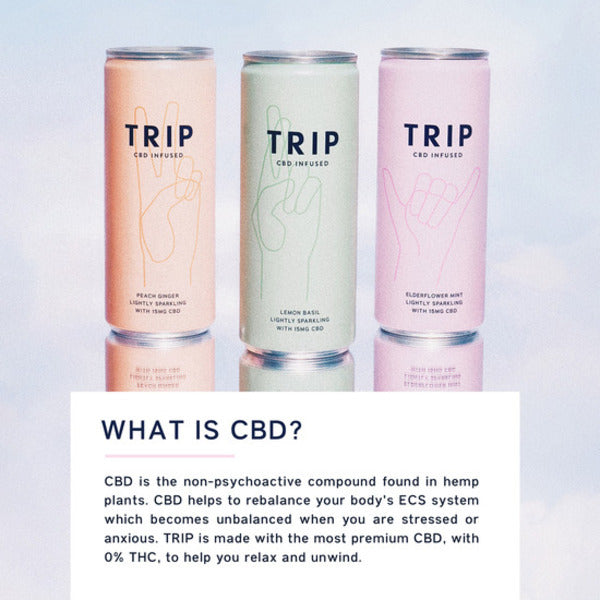 TRIP Elderflower Mint CBD Drinks 12 x 250ml GOODS Superdrug   