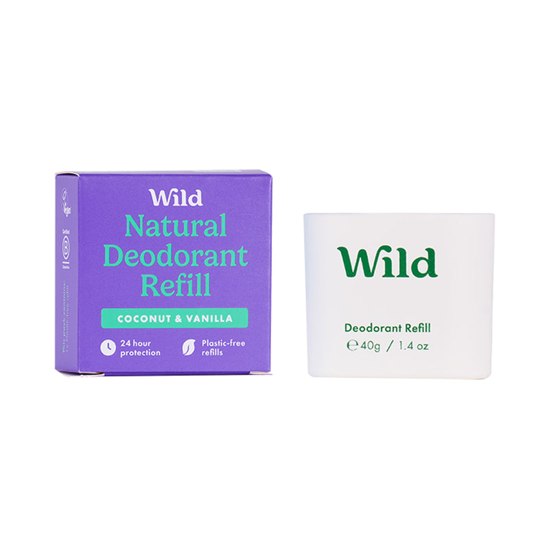 WILD coconut vanilla natural deodorant refill 40g, UK version