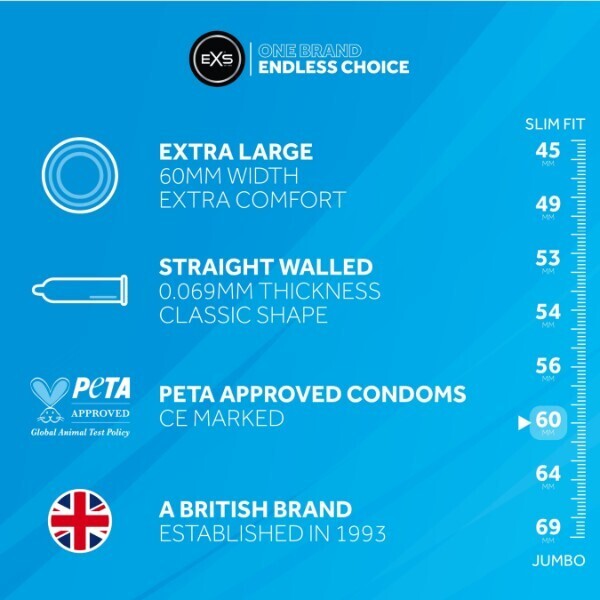 EXS Magnum large condoms 144 pack (British brand)