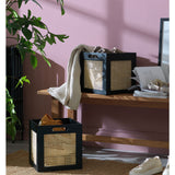 Habitat rattan square boxes black set of 2 (British brand)