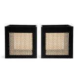 Habitat rattan square boxes black set of 2 (British brand)